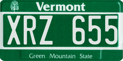 VT license plate XRZ655