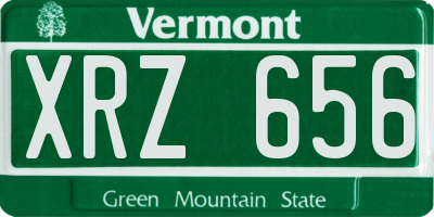 VT license plate XRZ656