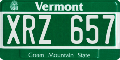VT license plate XRZ657
