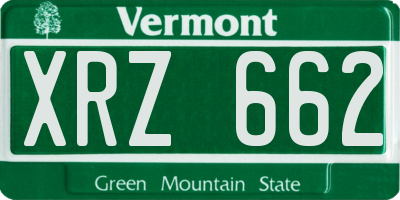 VT license plate XRZ662