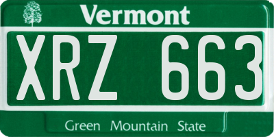 VT license plate XRZ663