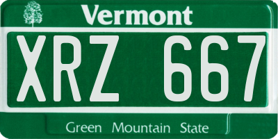 VT license plate XRZ667