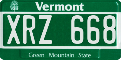 VT license plate XRZ668