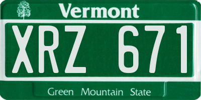 VT license plate XRZ671