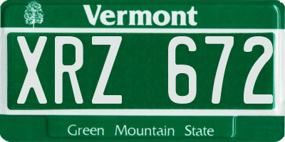 VT license plate XRZ672