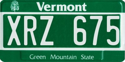 VT license plate XRZ675