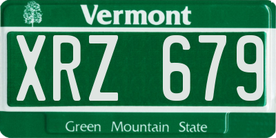 VT license plate XRZ679