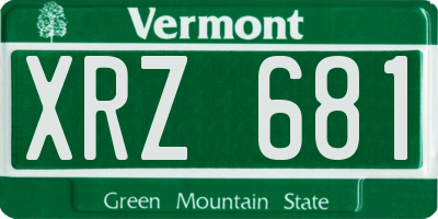 VT license plate XRZ681