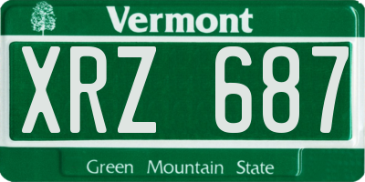VT license plate XRZ687