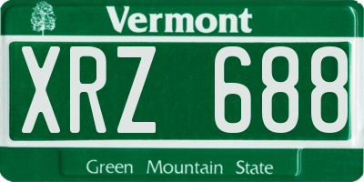 VT license plate XRZ688