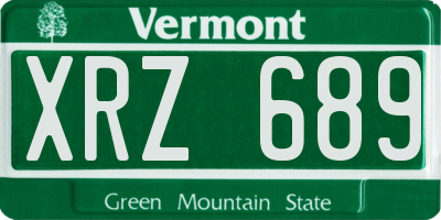 VT license plate XRZ689