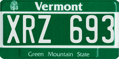 VT license plate XRZ693
