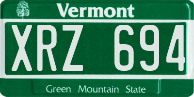 VT license plate XRZ694