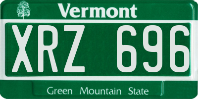 VT license plate XRZ696