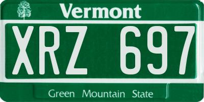 VT license plate XRZ697