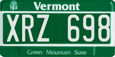 VT license plate XRZ698