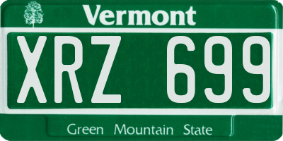 VT license plate XRZ699