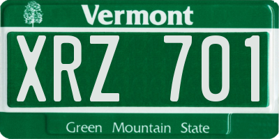VT license plate XRZ701