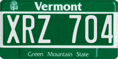 VT license plate XRZ704