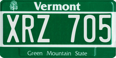 VT license plate XRZ705