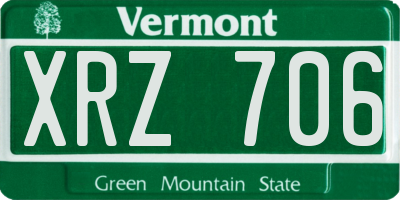 VT license plate XRZ706