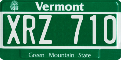 VT license plate XRZ710