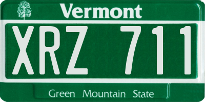 VT license plate XRZ711