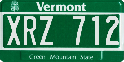 VT license plate XRZ712