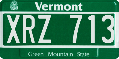 VT license plate XRZ713