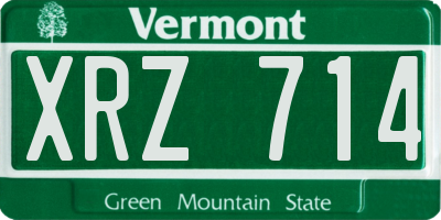 VT license plate XRZ714