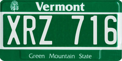 VT license plate XRZ716