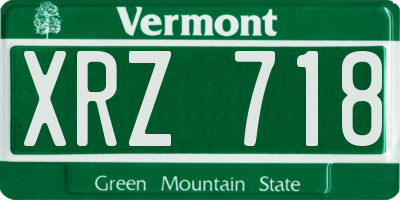 VT license plate XRZ718