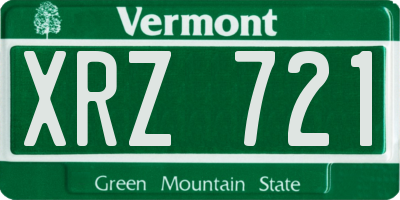 VT license plate XRZ721
