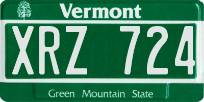VT license plate XRZ724