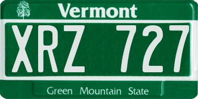 VT license plate XRZ727
