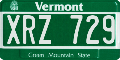 VT license plate XRZ729
