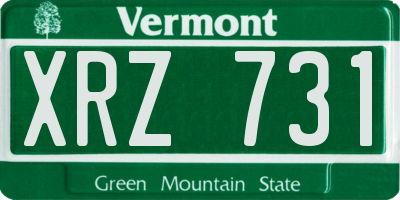 VT license plate XRZ731