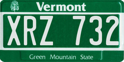 VT license plate XRZ732