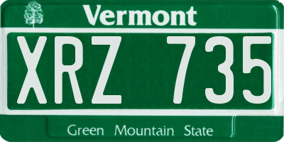 VT license plate XRZ735