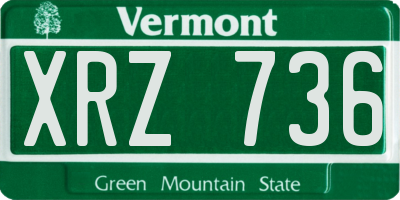 VT license plate XRZ736
