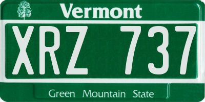 VT license plate XRZ737