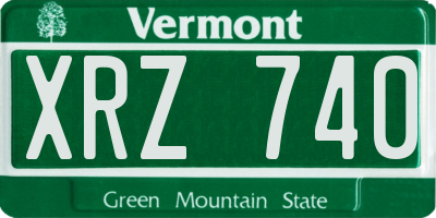 VT license plate XRZ740