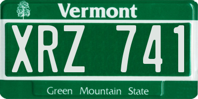 VT license plate XRZ741