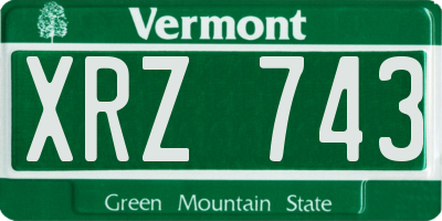 VT license plate XRZ743