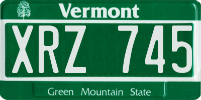 VT license plate XRZ745