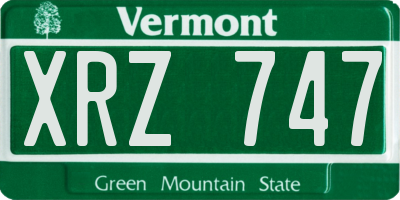 VT license plate XRZ747