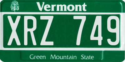 VT license plate XRZ749