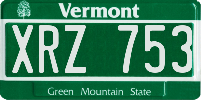 VT license plate XRZ753