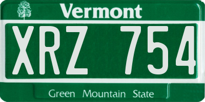 VT license plate XRZ754