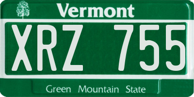 VT license plate XRZ755